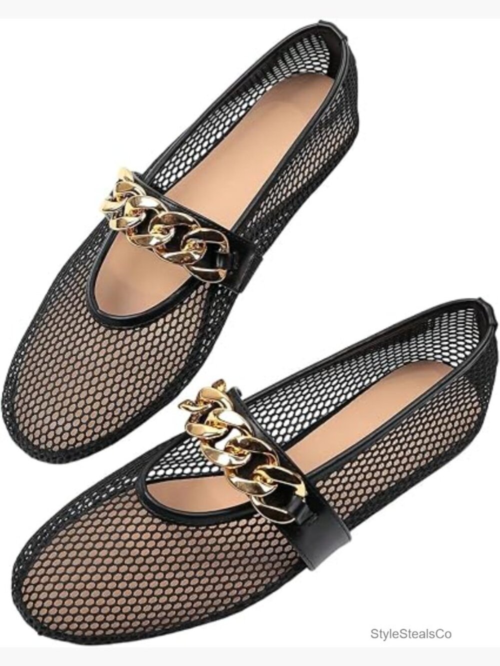 Mesh Ballet Flats Slip On Dressy Flats Fishnet Bellerian Shoes